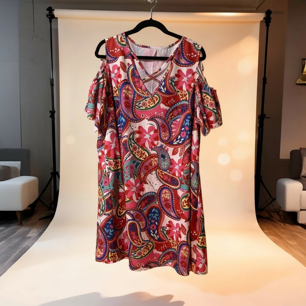 SHEIN Vibrant Floral Paisley Mini Dress
